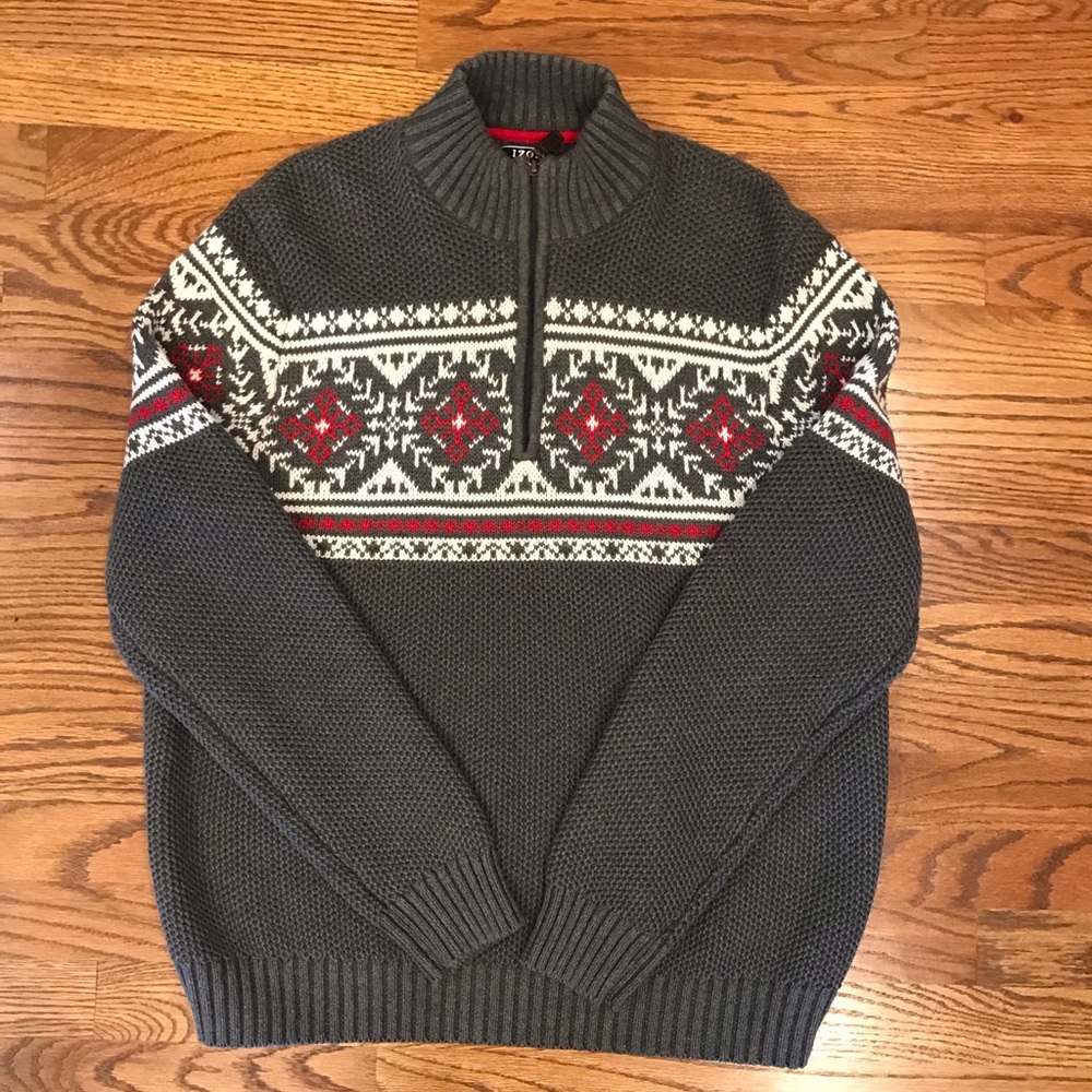 Classic Men’s Winter Fair Isle Sweater by IZOD Lg.